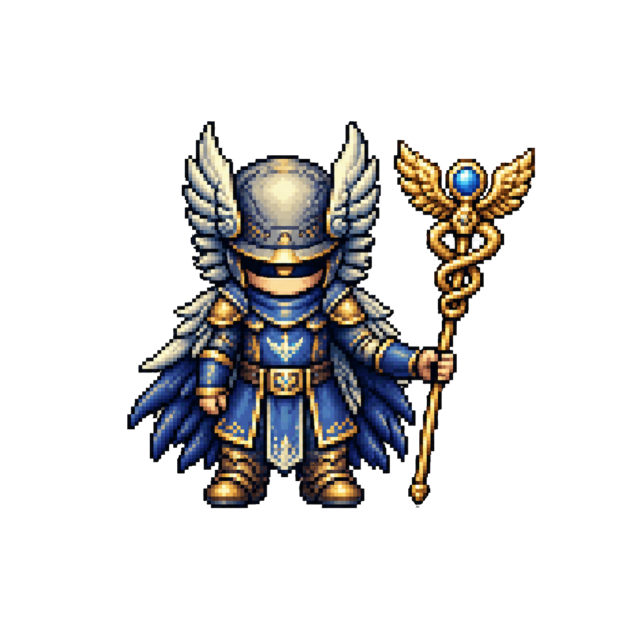 Obecna referencyjna ilustracja pixel-art Hermes